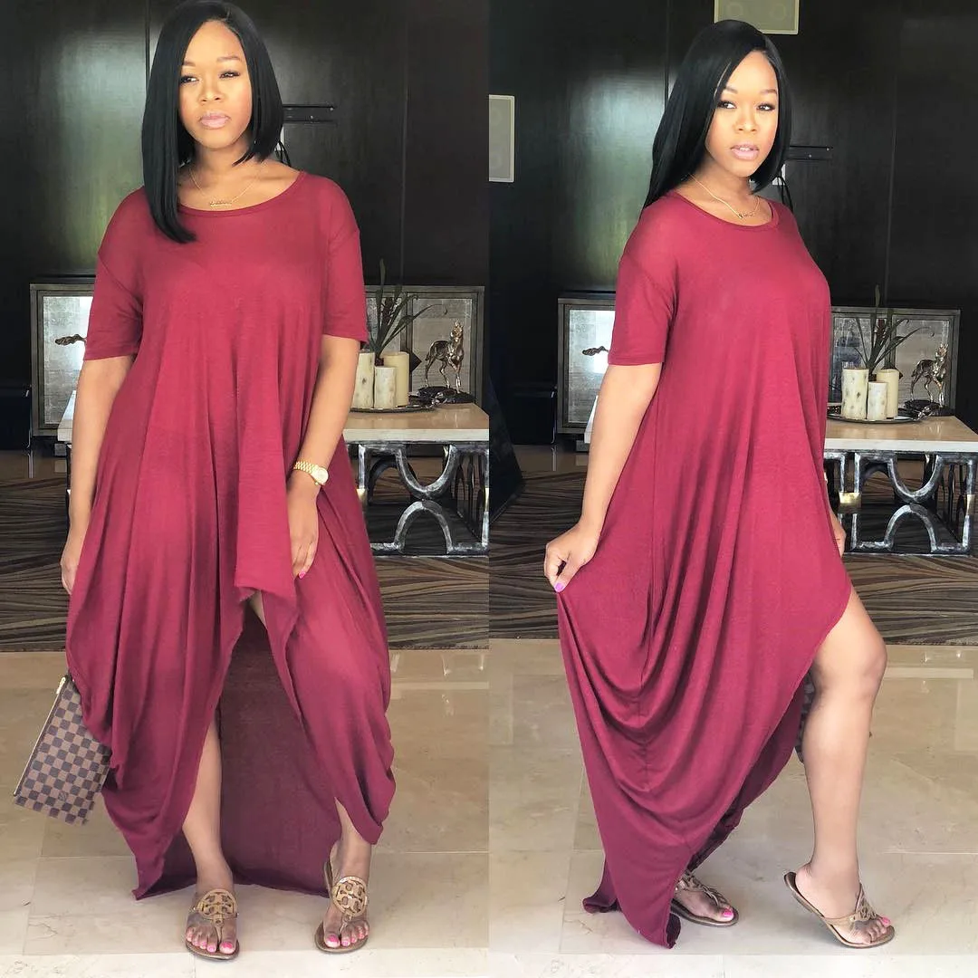 Женская Офисная обувь Модная в стиле Бохо Макси женское платье с круглым вырезом