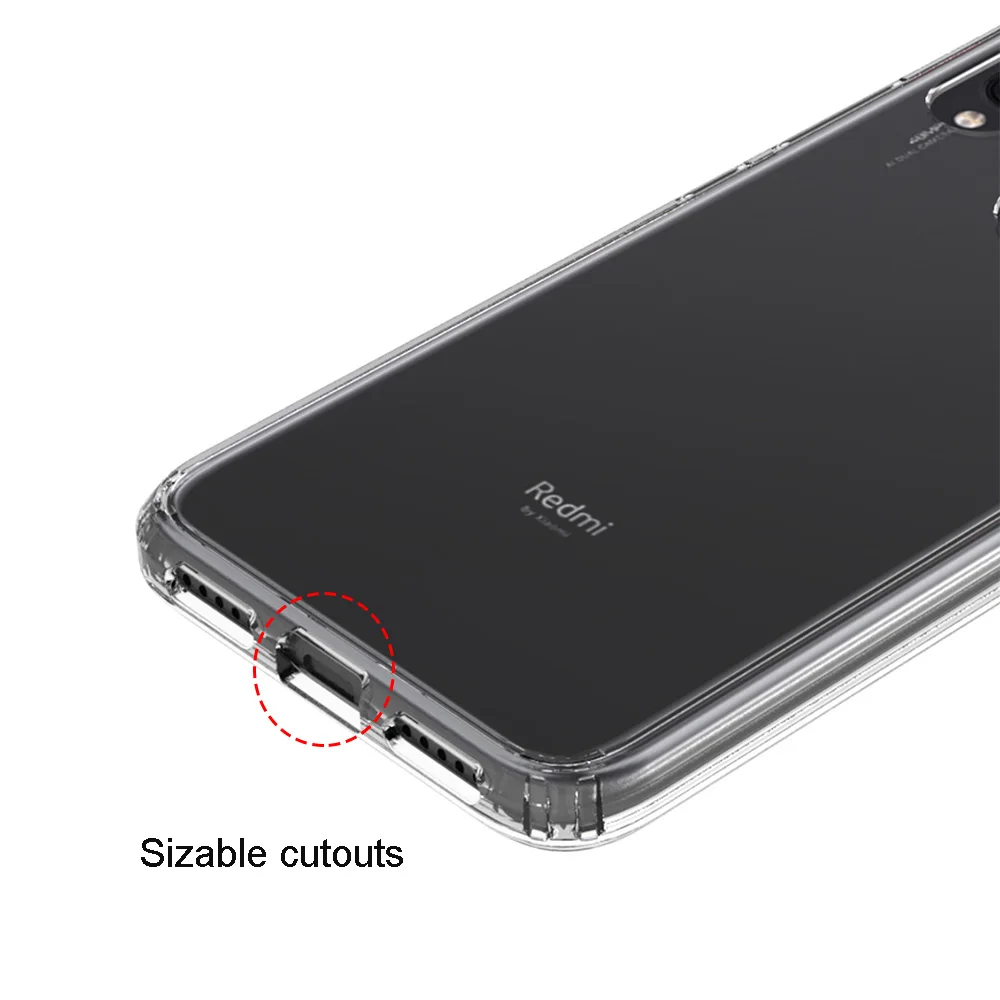 Чехол для Xiaomi Redmi Note 7 Pro 6 ударопрочный Прозрачный Жесткий Тонкий чехол задней
