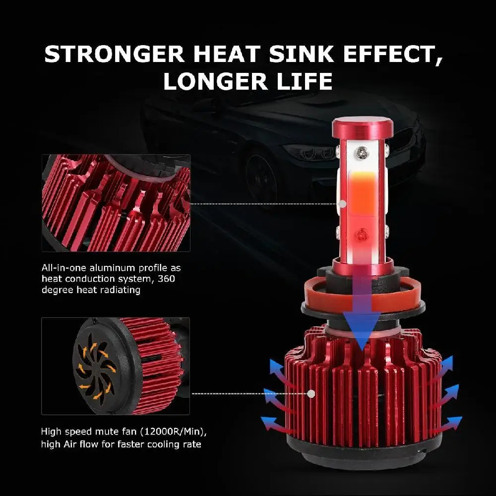 Partol 100 W H11 светодиодный фар автоматические светодиодные лампы Противотуманные