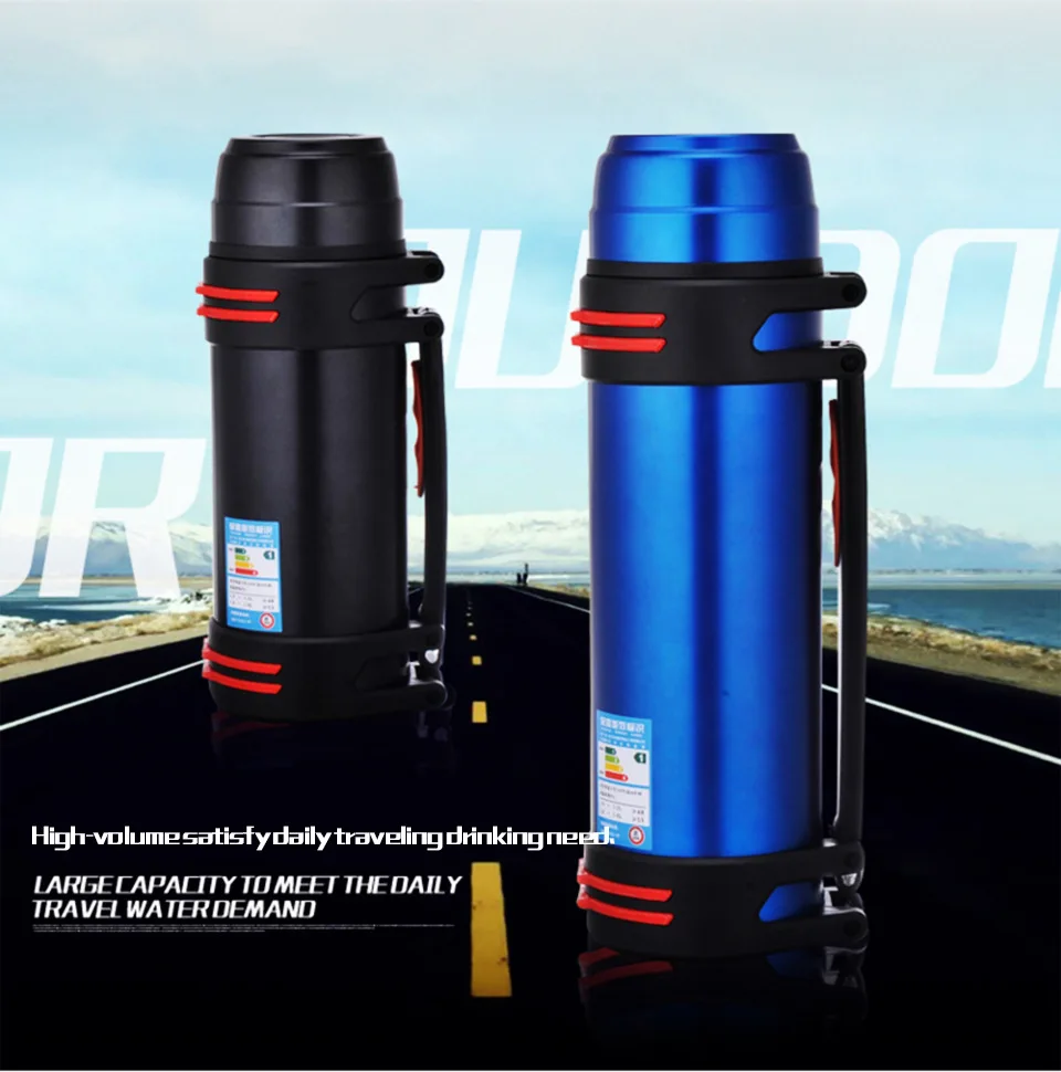 2L/2.5L из нержавеющей чайник из нержавеющей стали с двойными стенками из нержавеющей стали термос чашка термоса Портативный Бизнес путешествия Нержавеющая сталь водные виды спорта-термосом для бутылочки