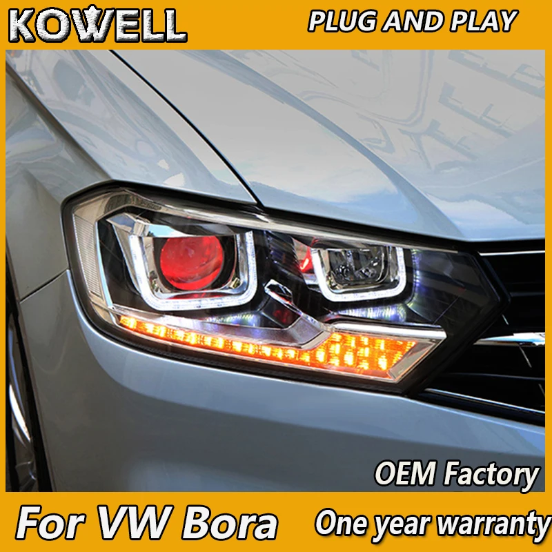 Стайлинг автомобиля KOWELL для VW фары Bora 2016 головной лампы Светодиодные ДХО