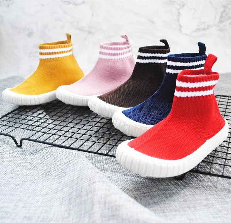 Childrens Socks Boots Korean Version New Style Kids Single Shoes Breathable Casual Woven Girls Tenis Infantil 23-32# | Детская одежда и