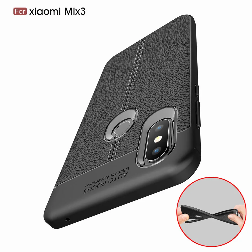 Текстурный чехол Lichee 6.39для Xiaomi Mi Mix 3 для Mimix Mix3 Mimix3 задняя крышка телефона|Бамперы|