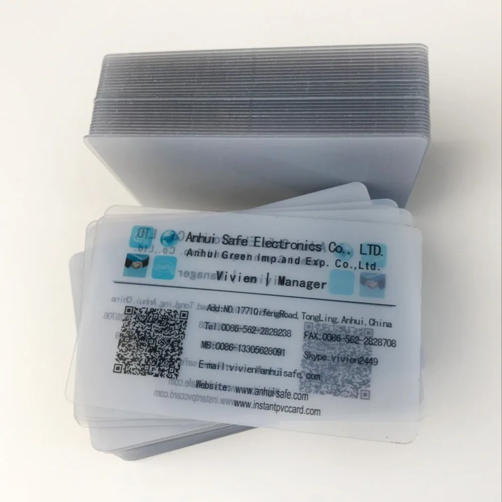 Пустые пластиковые карточки со штрих-кодом на заказ 500 шт. прозрачные для