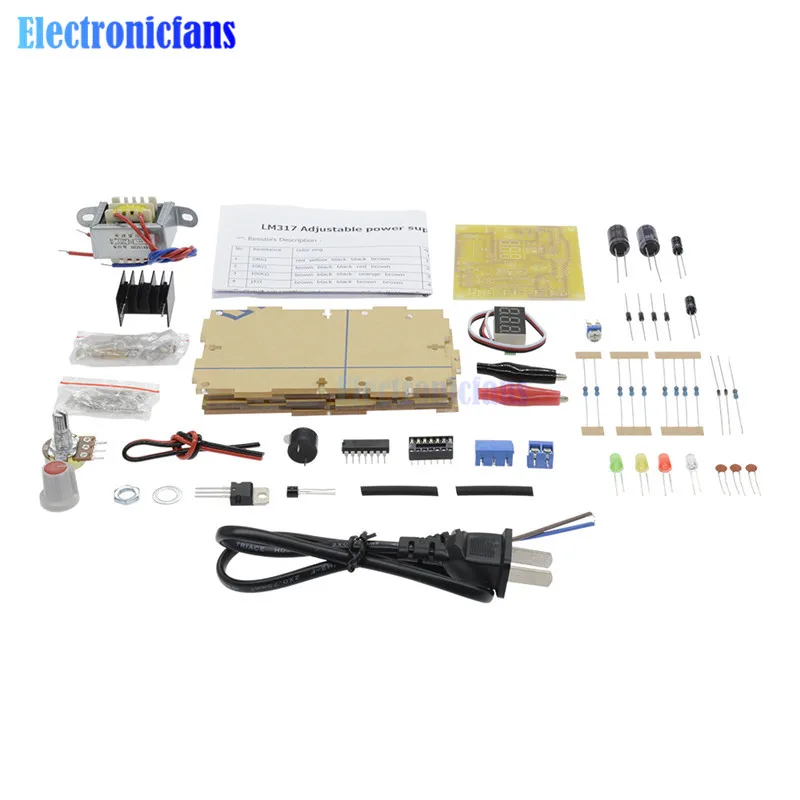 DIY Kit LM317 Регулируемое напряжение от 110 В до 1 25 в 12 5 понижающий модуль питания