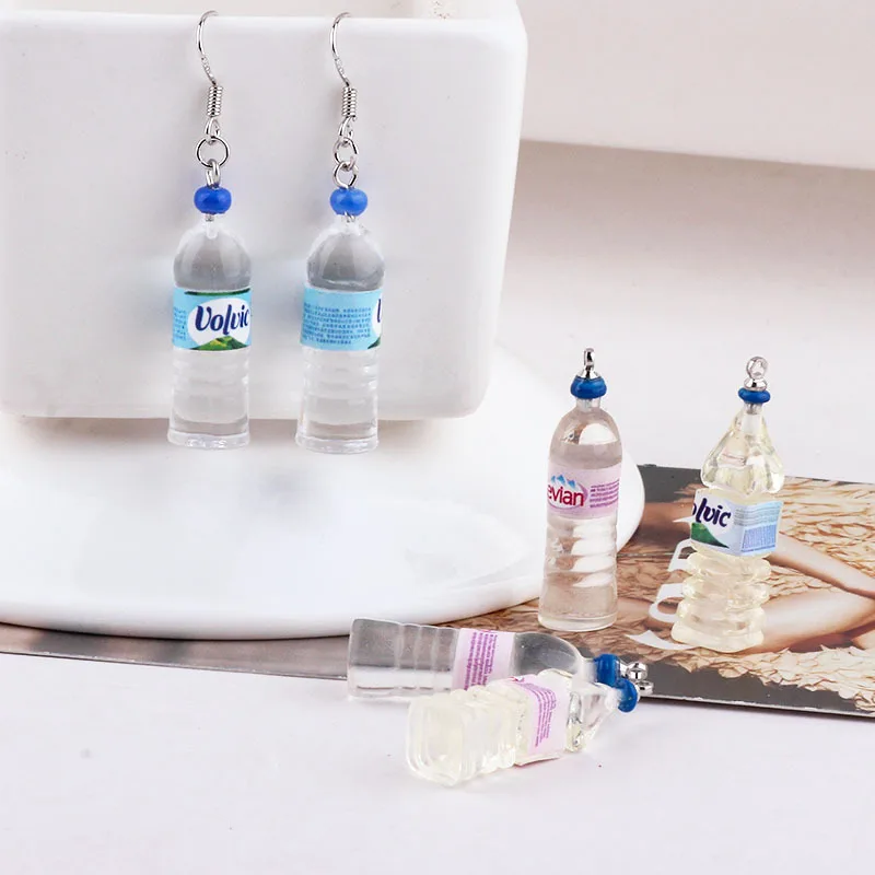 10 шт. Подвески в виде бутылочек с минеральной водой подвески из 3D смолы ювелирные