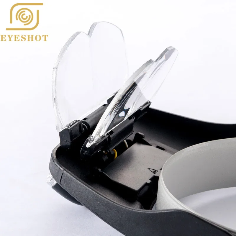 EYESHOT 1.2X-3.5X лупа в ручном режиме шлем увеличительное стекло с лампой 4 объектива