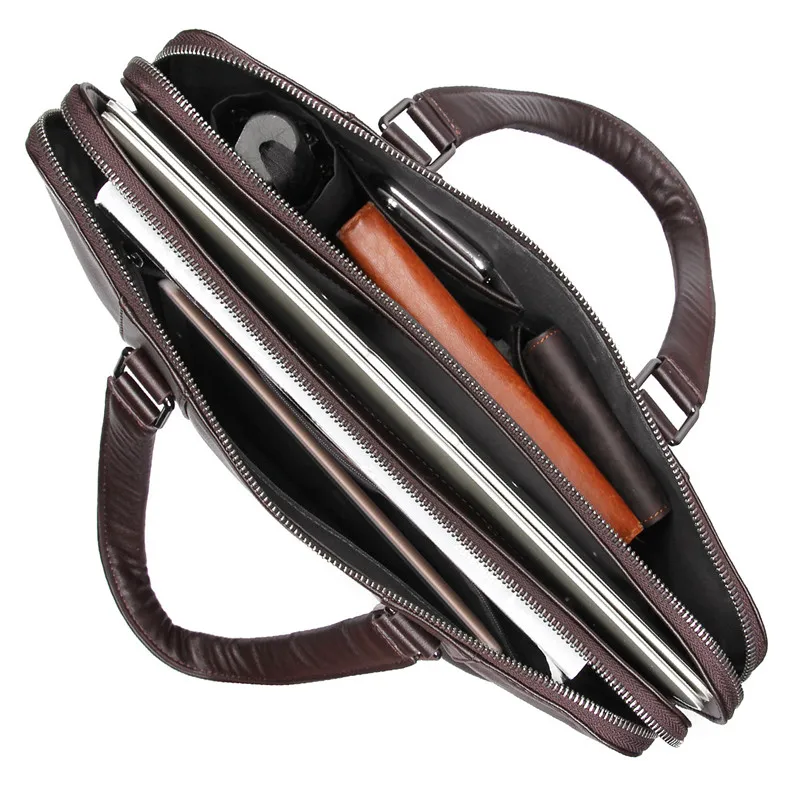 Nesitu черный синий кофе натуральная кожа офисный 14 ''ноутбук мужской портфель
