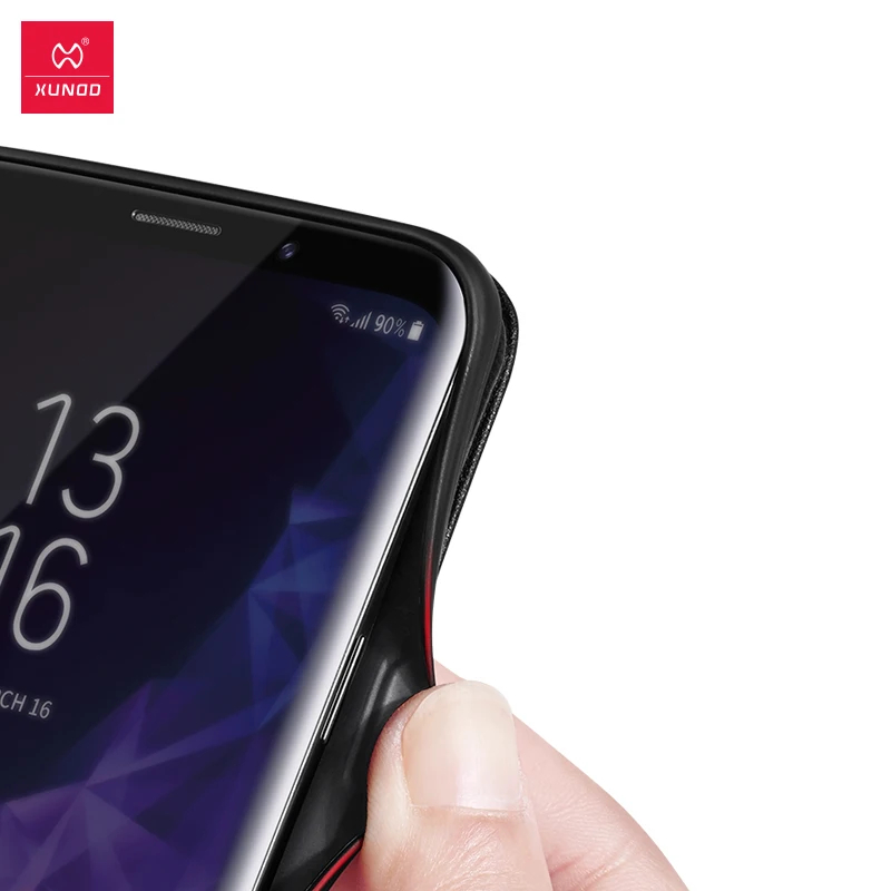XUNDD кожаный чехол с защитой на 360 градусов для samsung Galaxy s7 edge/s8/s9 plus кошелек телефона