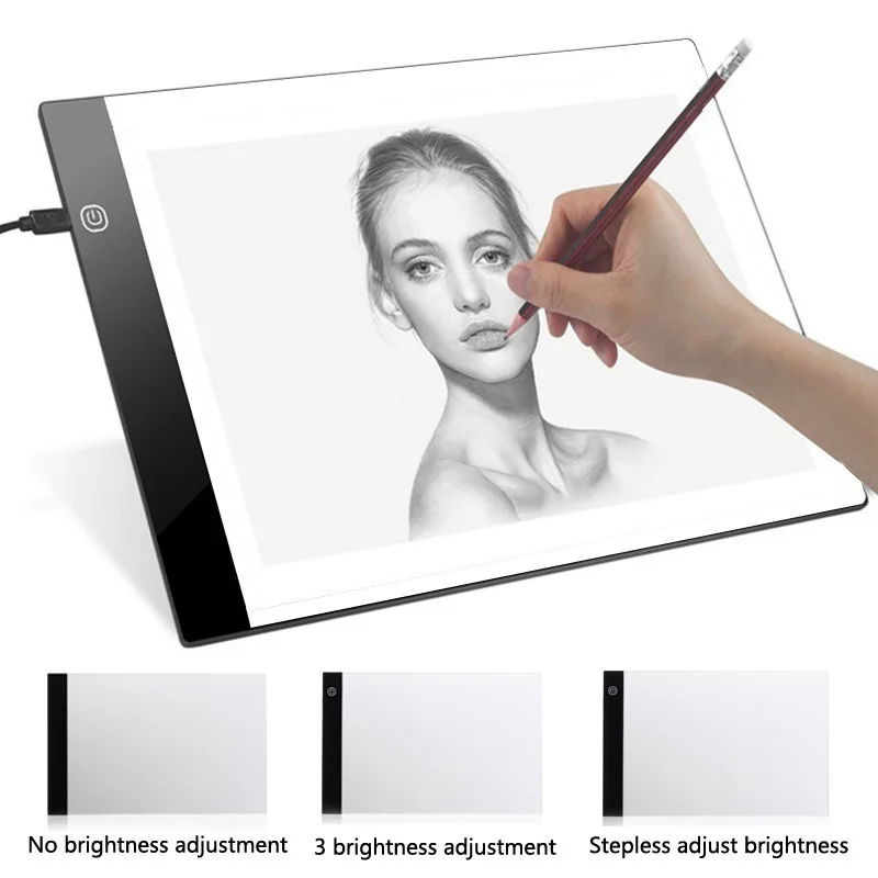 

Digital Tablets A4 LED Graphic Artist Stencil Drawing Board Light Box Tracing Table Pad Three-level Diamond Painting Accessories