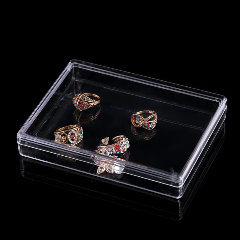 Пластиковая коробка для хранения ювелирных изделий прозрачная маленькая