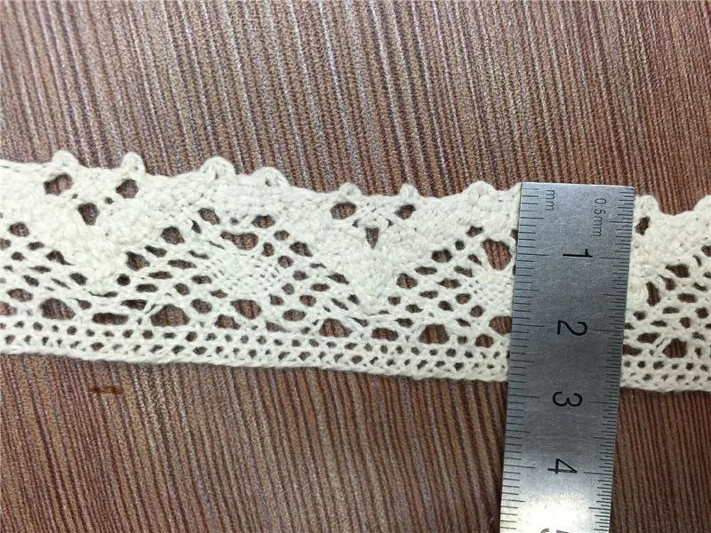 200 ярдов бежевого цвета хлопковое кружево отделка 2 5 см натуральная оптовая