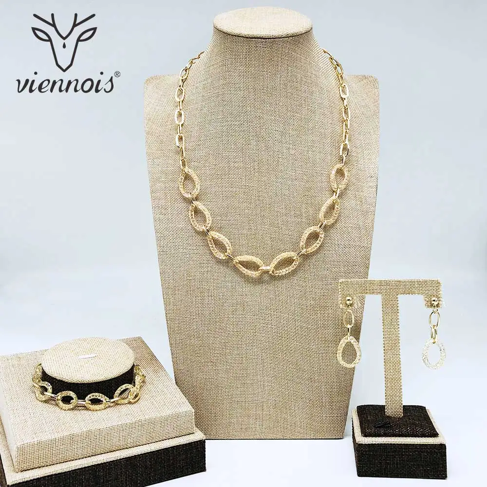 Viennois золото/розовое золото/серебро Цвет длинные висячие серьги и браслет