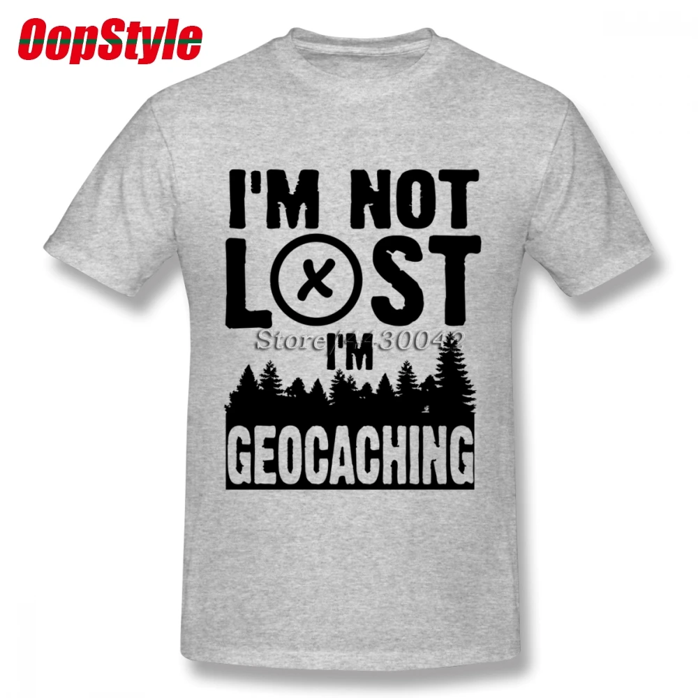 Мужская хлопковая футболка с коротким рукавом I'm Not Lost Geocaching большие размеры |