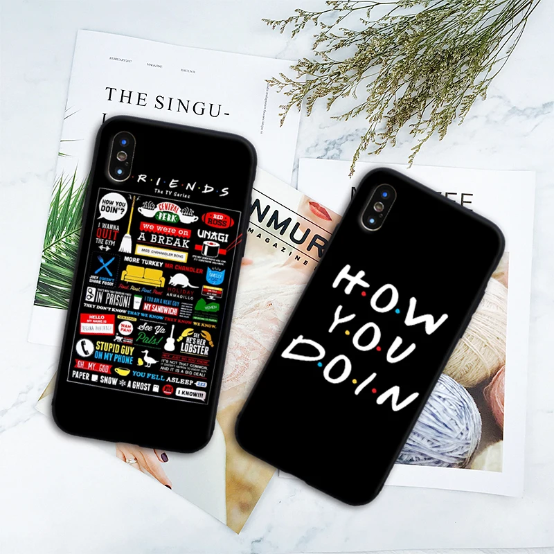 Central Perk Coffee friends tv show how to doin Black silicone Phone Case For IPhone 11 pro Se 5s 6 6s 7 8 Plus X XS R Max cover |