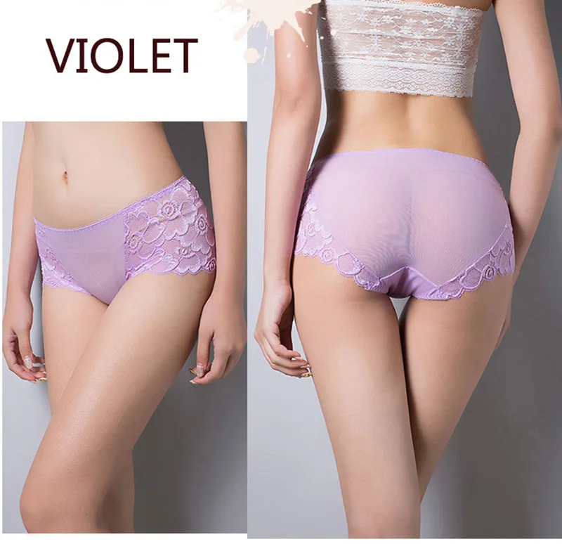 Горячий Продавать! женская Кружева Underwear Sexy Трусики Лето Леди Выдалбливают Средней Высоты Трусы Девушка Трусы Промежность Хлопок Размер L/XL