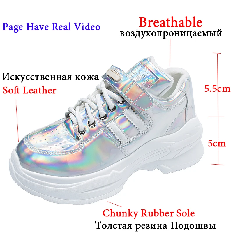 Блестящие Дизайнерские кроссовки на платформе; женская повседневная обувь; женские кроссовки; баскетбольные кроссовки; женские кроссовки на массивном каблуке; коллекция года; zapatillas mujer