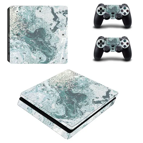 YSP4S-2368 Чистый белый цвет PS4 тонкий стикер кожи для sony playstation 4 консоль и контроллер наклейка PS4 тонкий стикер - Цвет: YSP4S-2368