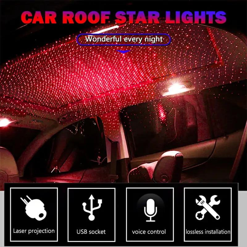 Racbox Автомобильная атмосфера Ambient Star светильник DJ Красочный музыкальный звук лампа светильник с устройством дистанционного управления голосовым управлением светодиодный светильник USB штекер