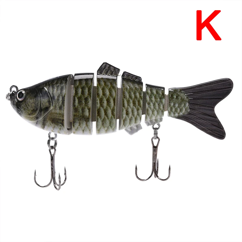 

10cm x 3cm 6 Segments Swimbait Fishing Lure Crankbait Hard Bait Fish Treble Hook Fishing Tackle