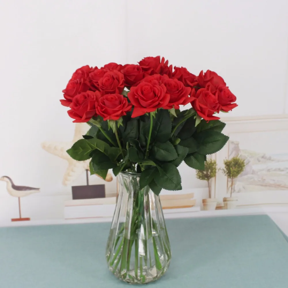 1PC Lifelike Artificial Rose Flower Real Touch Tactile Cloth Wedding Bouquet Flowers Home Party Decoration | Дом и сад