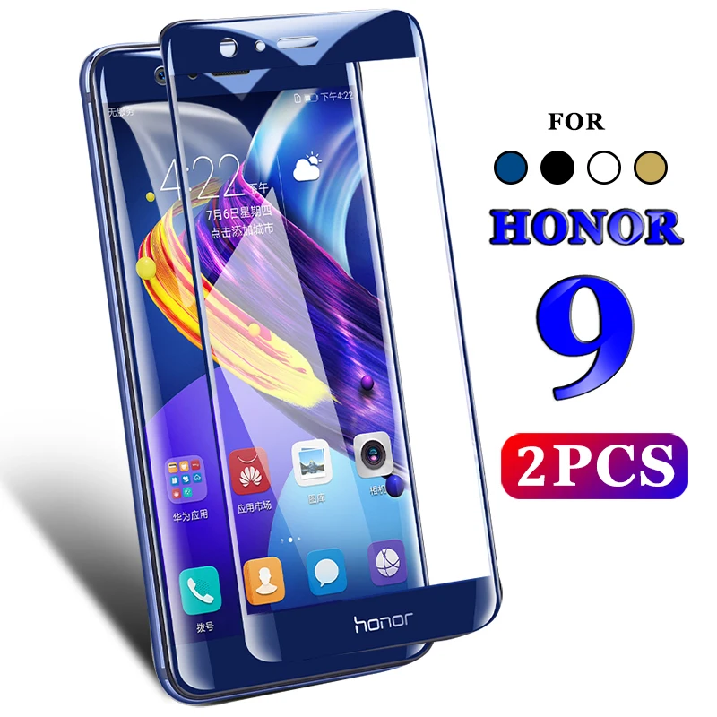 2 шт., закаленное стекло для huawei honor 9, защитная пленка hyawei honer, синяя, для honor 9, 5,2 дюйма, hwawei hawaii