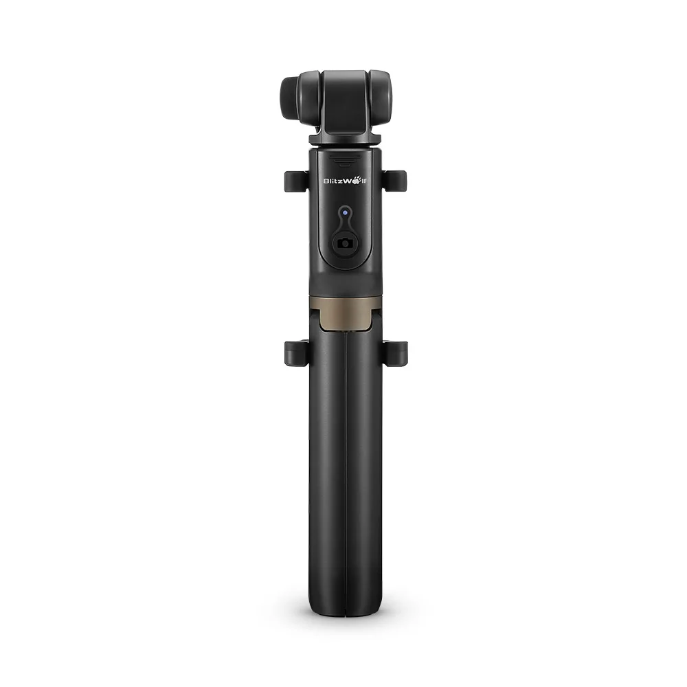 Black BlitzWolf 4 в 1 штатив для камеры bluetooth селфи палка Беспроводной монопод для Gopro 5 6 7 Спортивная камера для iPhone X 8 смартфон - Цвет: Black