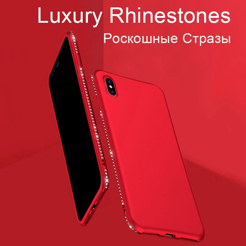 For iphone XR XS MAX case Luxury Diamond On cases for iPhone 8 X 7 Plus 6 Silicone on plus fundas |