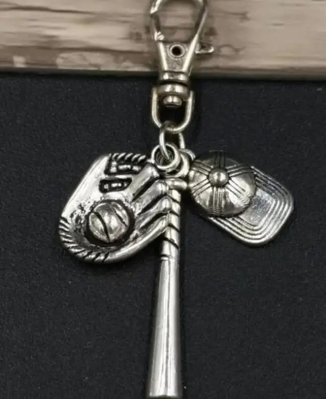 10 шт. Быстрая доставка бейсбольная перчатка бита брелок из сплава для женщин