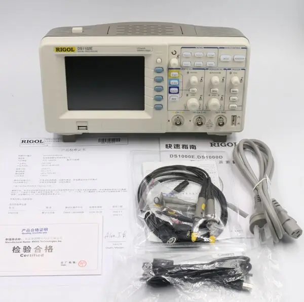 RIGOL оригинальный DS1102E цифровые осциллографы 100 МГц полоса пропускания 2