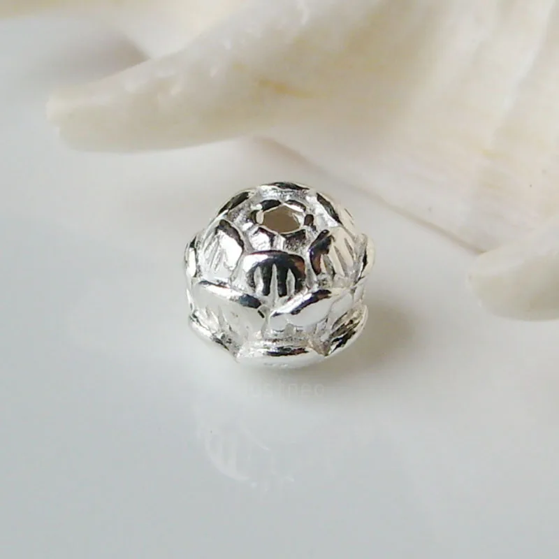 

solid 925 Sterling Silver beads, lotus beads, jewelry components