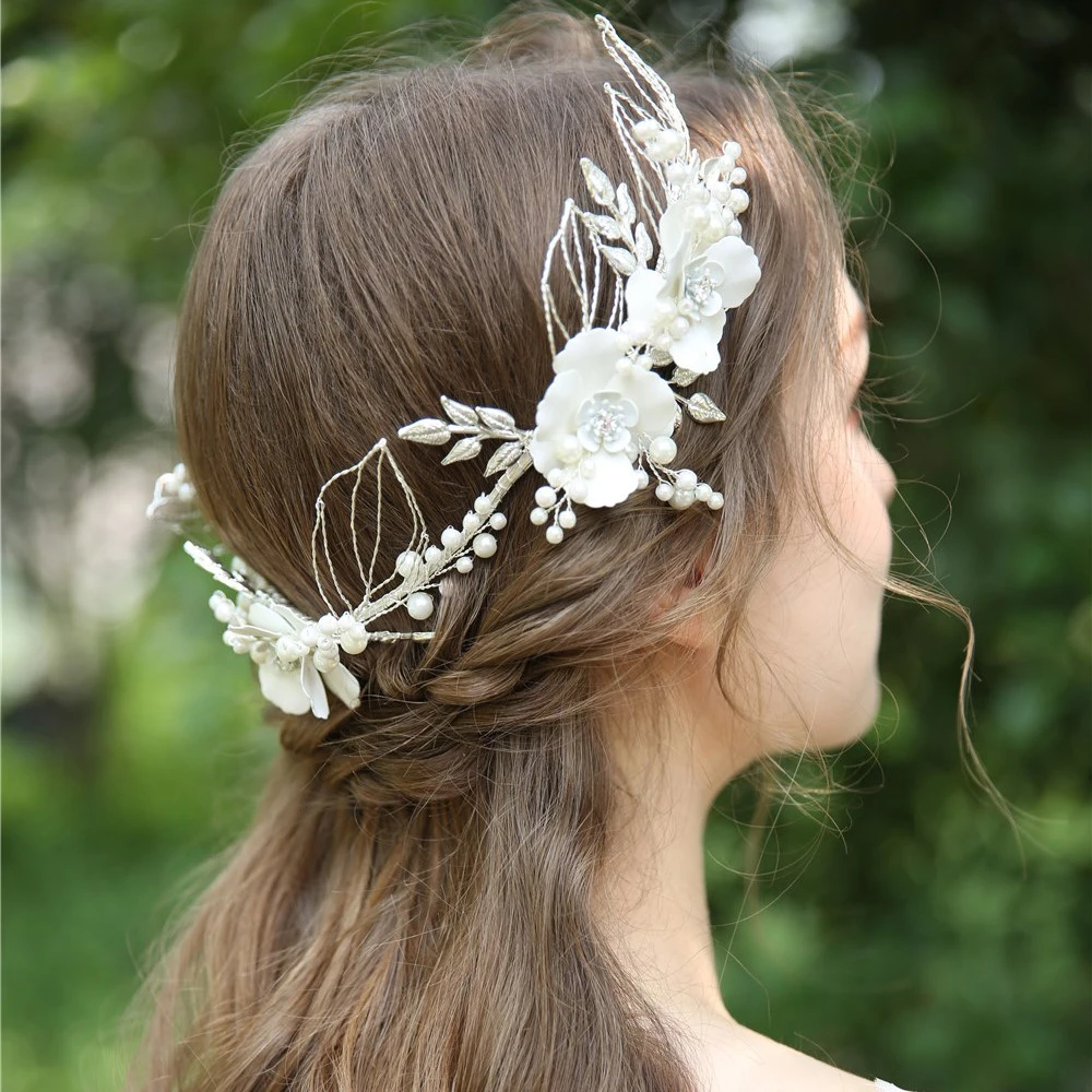 Роскошные свадебные обручи для волос с кристаллами Ручной Работы Цветочная