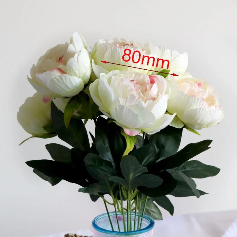 10 головок искусственные цветы Букет пионов для свадебной вечеринки украшение