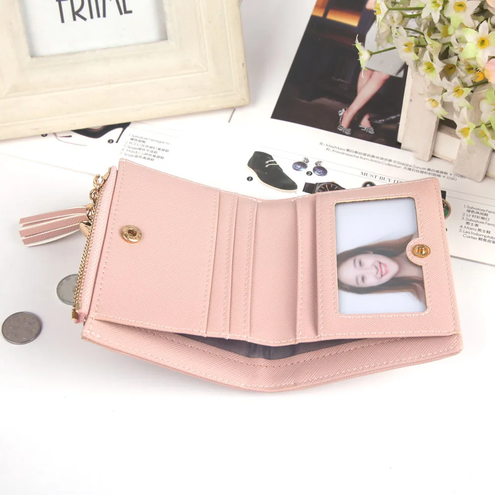 Кошелек для девочек милый короткий кошелек на молнии с застежкой маленький клатч