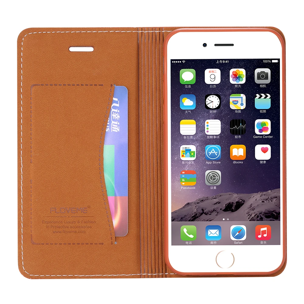 Чехол Floveme для Apple iPhone 7 Plus iPhone 6 6S Plus роскошный Магнитный Флип кожаный бумажник для iPhone 6 7 Plus чехол с креплением на ремне