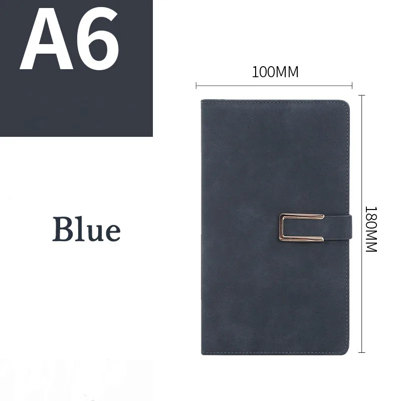 A6 Blue EZONE A5/A6 бизнес высокого класса блокнот с металлической кнопкой 200 страниц линейная внутренняя страница Памятка школьные офисные принадлежности студенческие канцелярские принадлежности - Цвет: A6 Blue