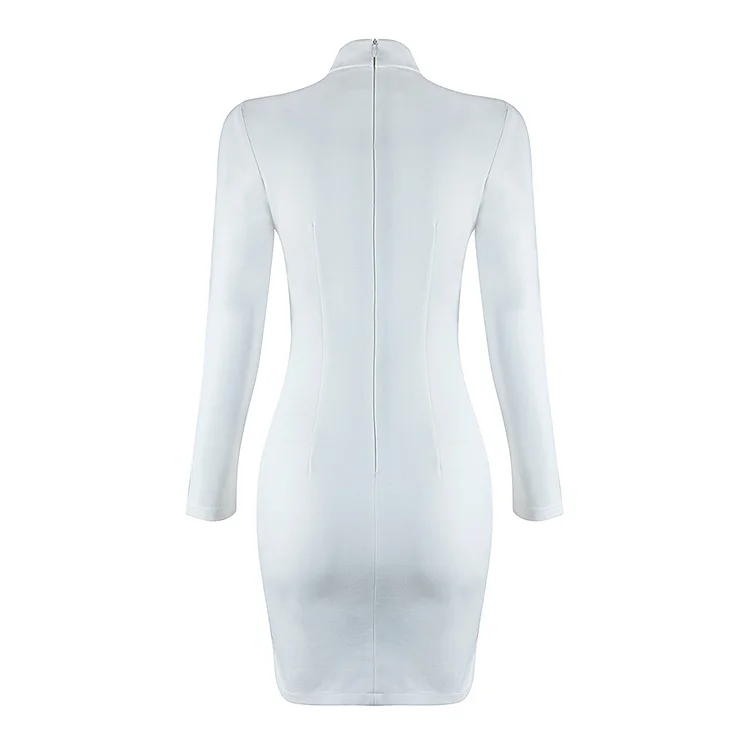 Новый бренд моды зима женщин сексуальный выдалбливают блестящий длинный рукав