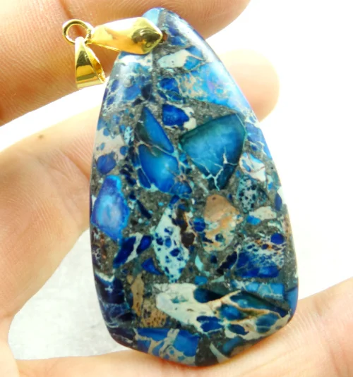 NO.1 Натуральный камень морской осадочный кварцевый кристалл lapis бирюзовый кулон для diy ювелирных изделий ожерелье аксессуары - Окраска металла: NO.1
