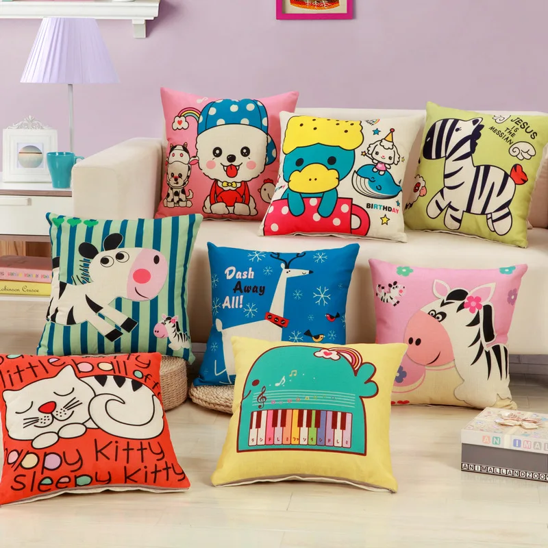 Square 45*45cm 18inch Cartoon Cushion Cover Child Xmas Gift Hotel Decors Car Bed Cushioncover Outdoor Sofa Seat Back Pillow case | Дом и сад