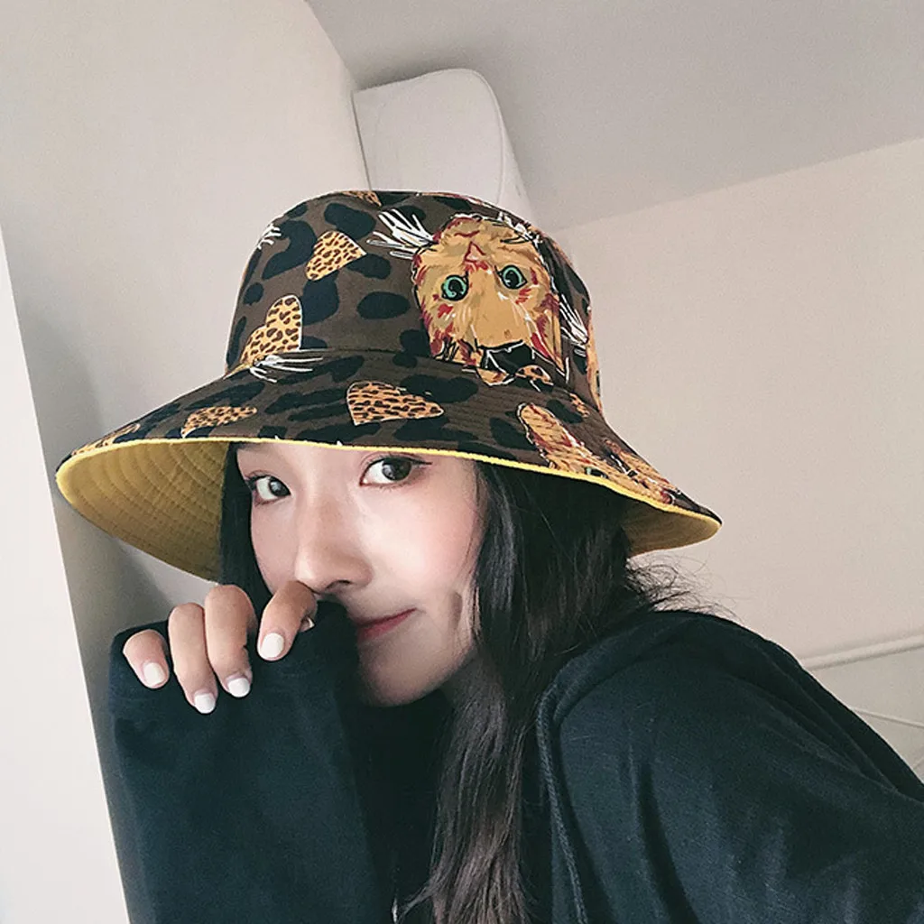 Sun Hats For Men Women Printing Double-sided Wearing Visor Travel Folding Basin fishing Hat Summer Chapeau Femme Gorra Hombre