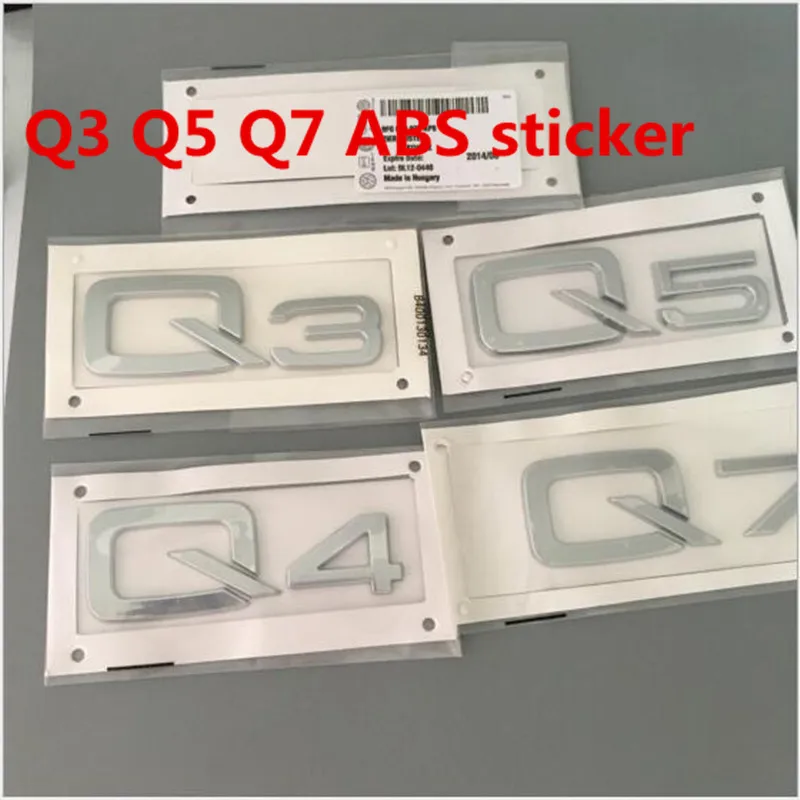 

2X New Car Styling 3D ABS Chrome Q3 Q5 Q4Q7 Trunk Rear Boot Badge Emblem Auto Sticker