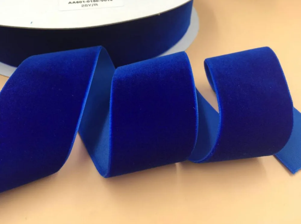 Бархатная лента для волос Королевского синего цвета 5 ярдов в комплекте 1 дюйма 38