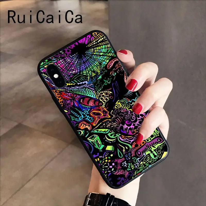 RuiCaiCa красочная психоделическая футболка арт клиент высокое качество чехол для
