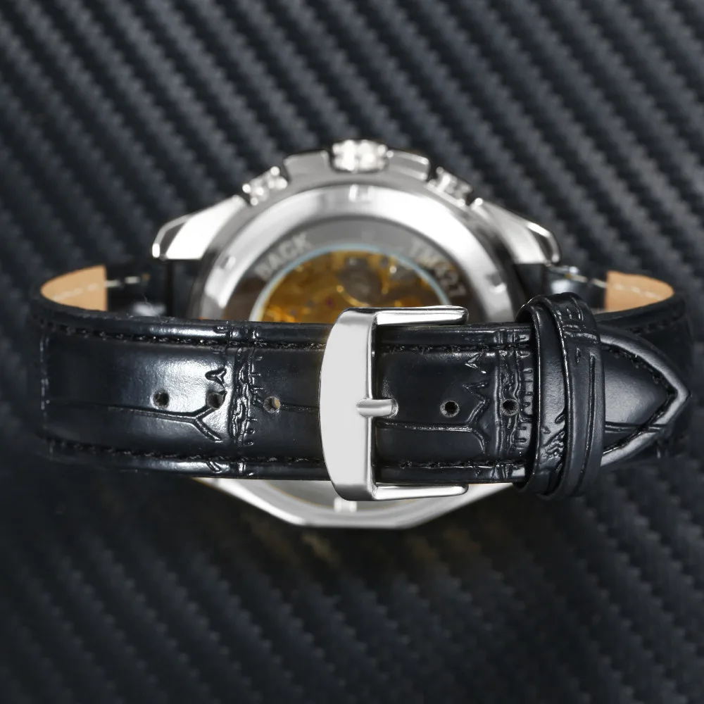 Часы-скелетоны WINNER Мужские механические брендовые Роскошные повседневные