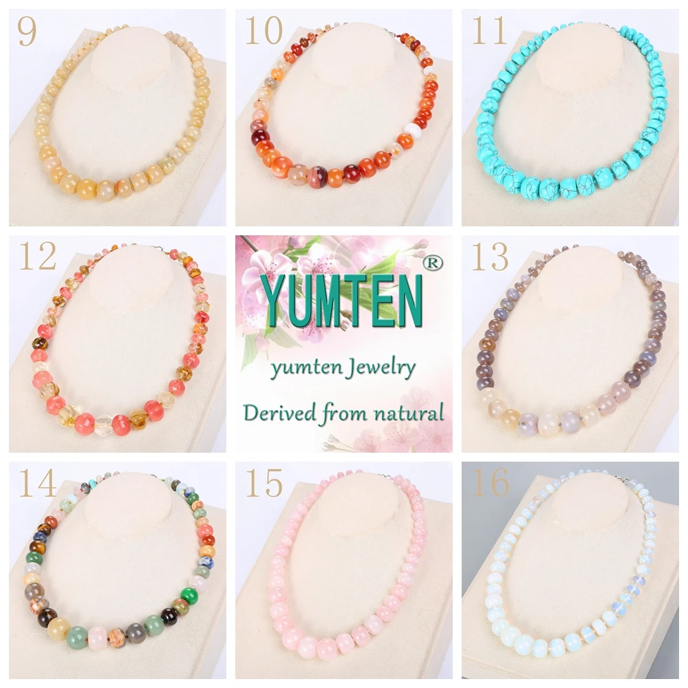 Yumten Green Jasper ожерелье бусы женские массивные ювелирные изделия натуральный камень