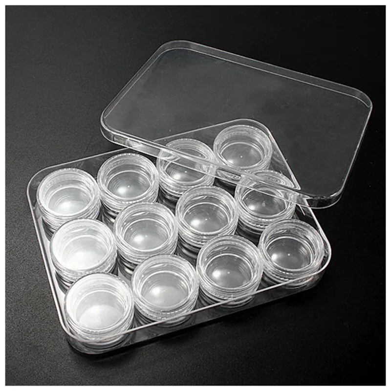 Пластиковая коробка для ювелирных изделий бусины таблетки хранения & 12 Круглый