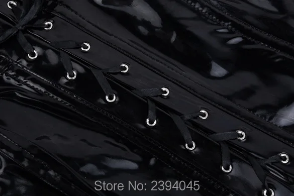 Хит Красный Элегантный черный корсет из ПВХ сексуальный корсетный на груди