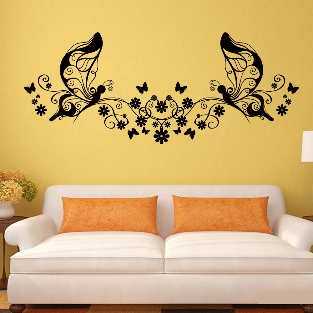 ZOOYOO Butterfly Wall Stickers Home Decor Living Room Moveable Mural Poster Wallpaper Background For Kids | Дом и сад