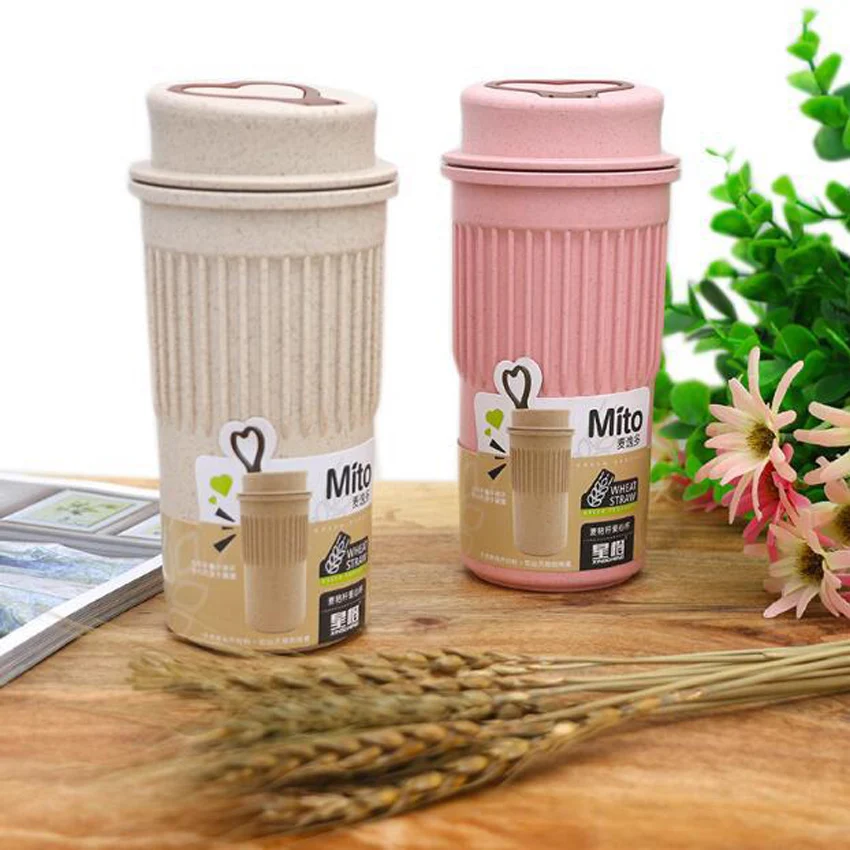 Натуральная соломенная пластиковая бутылка для воды кружка кофе и чая 350 мл