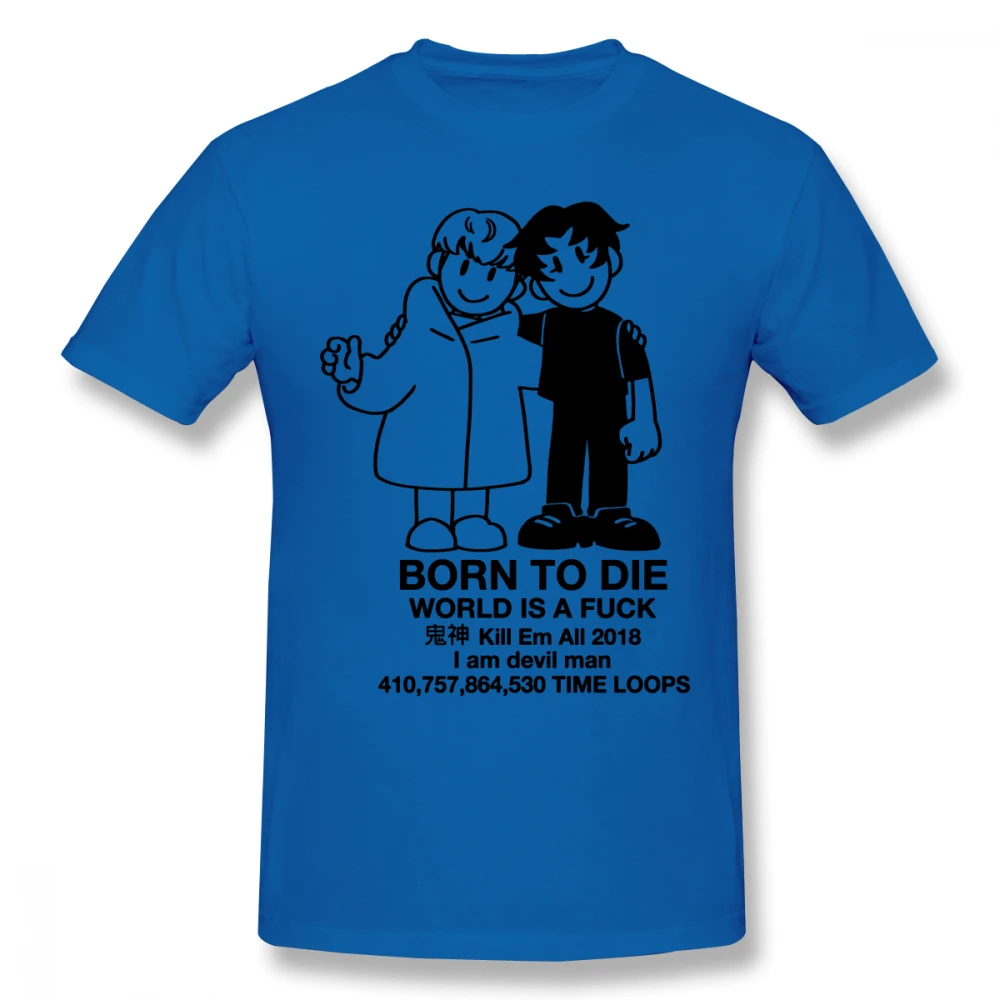 Devilman crybaby Camisetas Rock Мужская футболка с короткими рукавами, хлопковая Футболка с круглым вырезом для мужчин размера плюс, топ на заказ - Цвет: Королевский синий